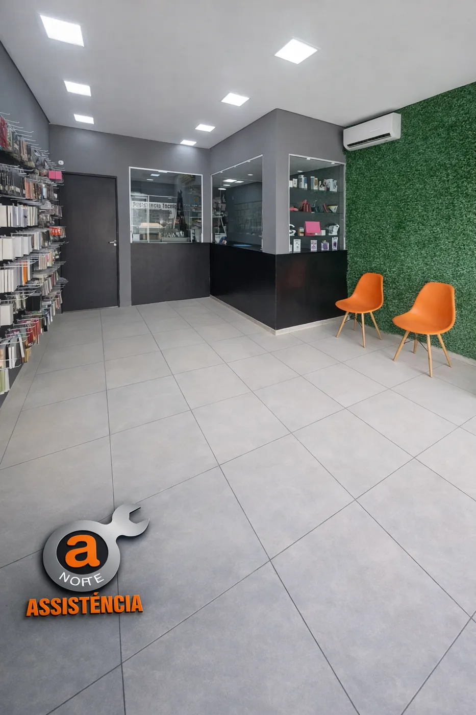 Bancada de atendimento da A Norte Assistência